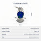 Blue Enamel Bird Brooch Pendant on Branch in Sterling Silver