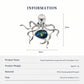 Blue-Green Enamel Octopus Brooch Pendant in Sterling Silver
