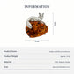 Natural Amber Fox Brooch Pendant in Sterling Silver