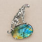 Labradorite Leopard Brooch Pendant in Sterling Silver