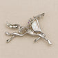 Galloping Horse Brooch with Baroque Pearl