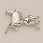 Galloping Horse Brooch with Baroque Pearl
