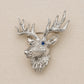 Sterling Silver Deer Head Brooch with Branching Antlers