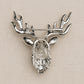 Sterling Silver Deer Head Brooch with Branching Antlers