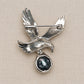 Saltwater Pearl Eagle Brooch in Sterling Silver