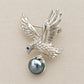 Saltwater Pearl Eagle Brooch in Sterling Silver