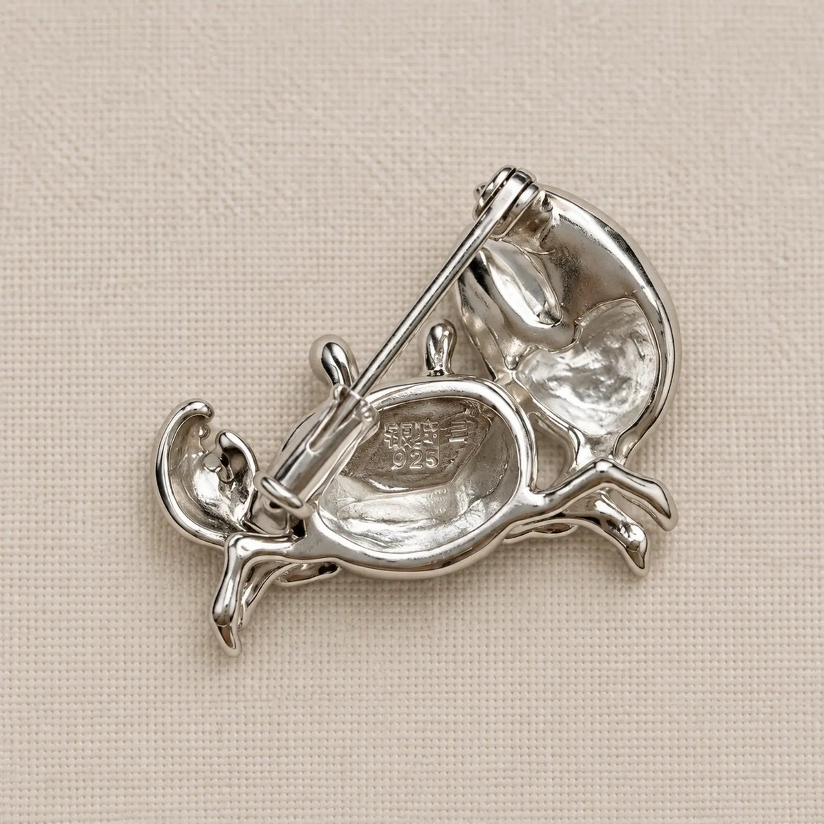 Shore Crab Brooch in Blue-Green Enamel