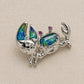 Shore Crab Brooch in Blue-Green Enamel