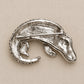 Enamel Crocodile Brooch in S925 Sterling Silver