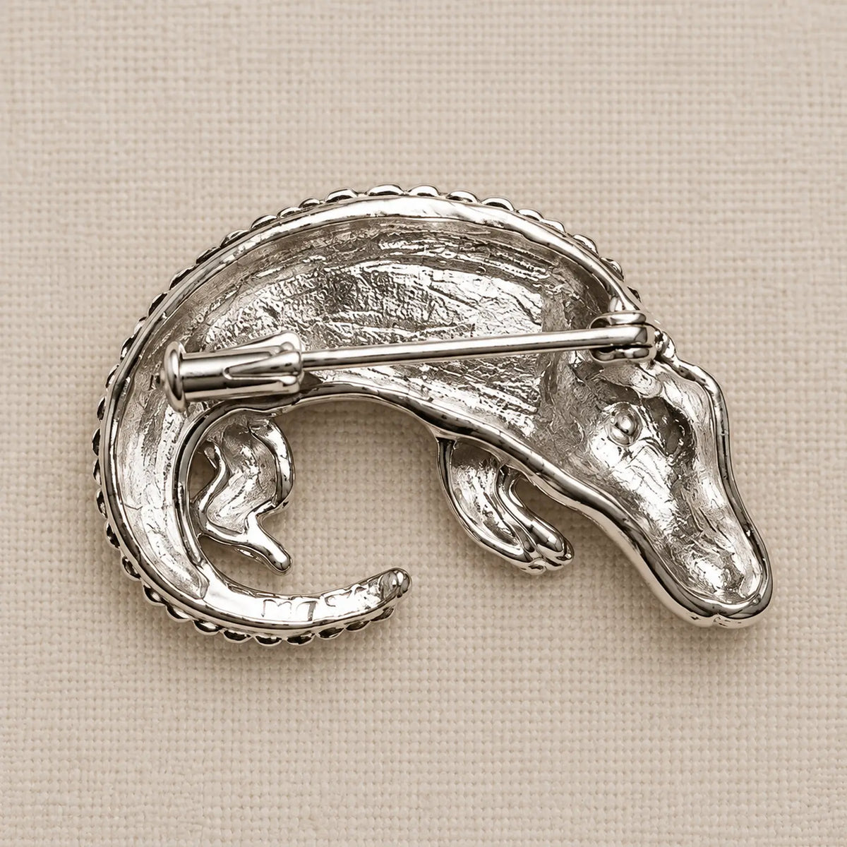 Enamel Crocodile Brooch in S925 Sterling Silver
