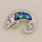 Enamel Crocodile Brooch in S925 Sterling Silver