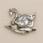 Baroque Pearl Swan Brooch in Sterling Silver