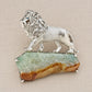 Natural Jadeite Lion Brooch in Sterling Silver