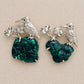 Turquoise Maple Leaf and Bird Brooch in Sterling Silver