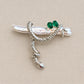 Freshwater Pearl Snake Brooch with Jade Accents