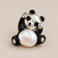 Freshwater Pearl Panda Brooch Pendant in Sterling Silver