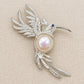 Fluttering Hummingbird Convertible Brooch Pendant with Freshwater Pearl