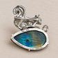 Foraging Squirrel Convertible Brooch Pendant with Labradorite