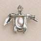 Baroque Pearl Sea Turtle Brooch Pendant in Sterling Silver