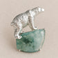 Polar Bear Brooch with Natural Jadeite