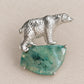 Polar Bear Brooch with Natural Jadeite