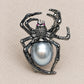 Creeping Spider Convertible Brooch Pendant with Luminous Gray Pearl