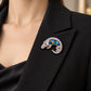 Enamel Crocodile Brooch in S925 Sterling Silver