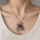 Black Pearl Spider Brooch Pendant in Sterling Silver