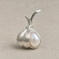 Peeled Garlic Convertible Brooch Pendant with Baroque Pearl Clove