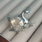 Handmade brooch for women — baroque pearl serene swan silver brooch styling photo