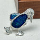 Handmade silver jewelry — hand-painted enamel penguin silver brooch