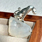 Unique natural green jadeite regal leopard brooch for women — artisan styling detail