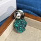 Unique natural turquoise serene panda brooch for women — artisan styling detail