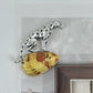Handmade brooch for women — natural flower amber prowling leopard silver brooch styling photo
