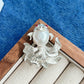 2-in-1 spread-claw crab silver brooch and pendant styled on fabric