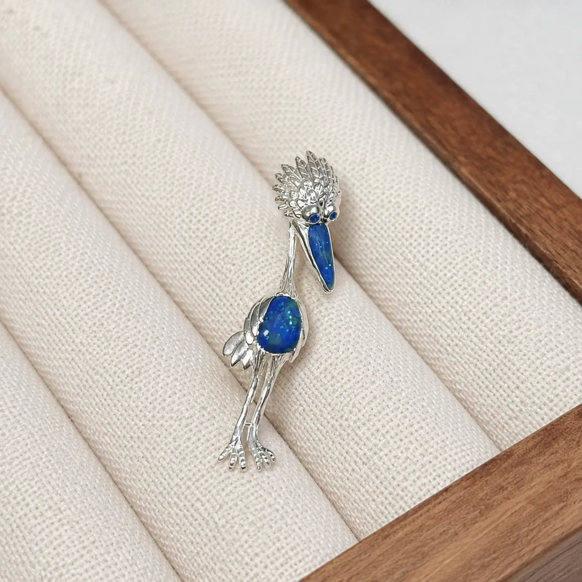 Hand-Painted Enamel Pelican Brooch Pendant