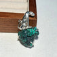 Handmade natural turquoise seated leopard brooch for women — wearable silver jewelry detail