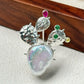Artisan silver blooming cactus brooch — handmade jewelry product image