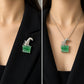 Natural Jadeite Leopard Brooch Pendant in Sterling Silver