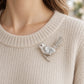 Perched Songbird Brooch with Baroque Pearl