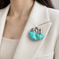 Mother & Calf Hippo Brooch with Turquoise
