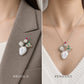 Baroque Pearl Cactus Brooch Pendant with Cubic Zirconia
