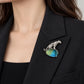 Labradorite Leopard Brooch Pendant in Sterling Silver