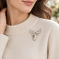 Sterling Silver Deer Head Brooch with Branching Antlers