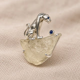 Libyan Desert Glass Leopard Brooch Pendant