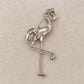 Pearl Flamingo Brooch Pendant in Sterling Silver