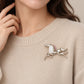 Galloping Horse Brooch with Baroque Pearl