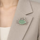 Natural Jadeite Crab Brooch Pendant in Sterling Silver