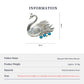 Product information chart: S925 baroque pearl crowned swan brooch — size, weight, materials