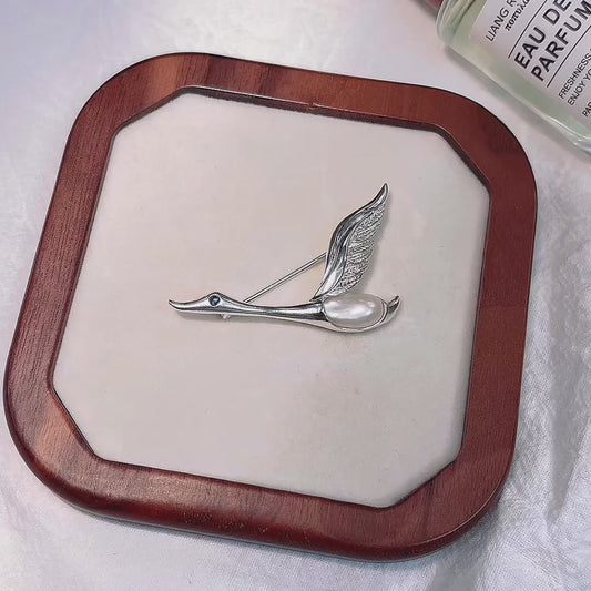 Product video: handmade silver migrating wild goose brooch and convertible pendant